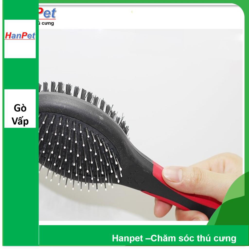 Hanpet.GV- Lược chải lông chó mèo- loại cán to 2 mặt- size to (- 383)