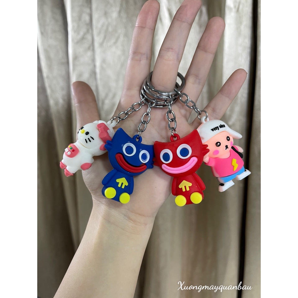 Móc khóa silicon hoạt hình trang trí cặp sách đi học, hay móc chìa khóa siêu cute