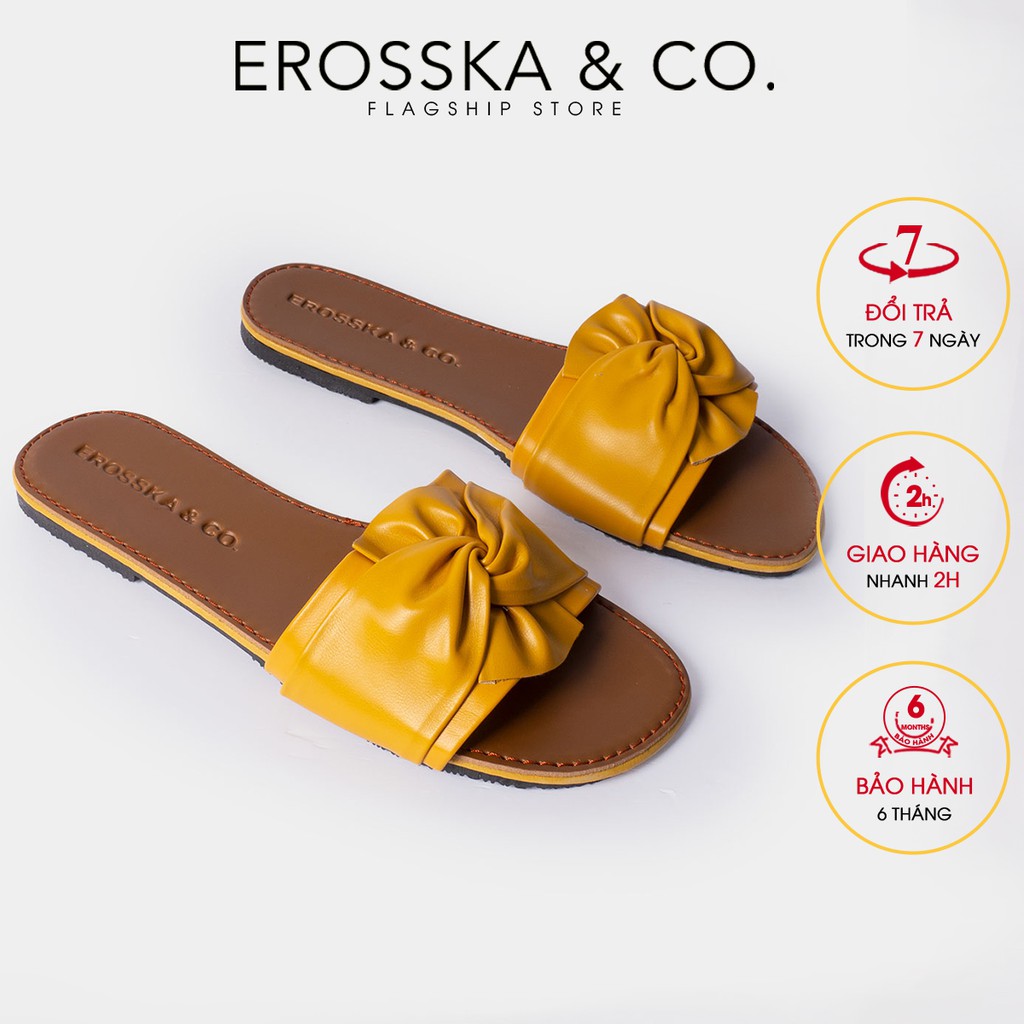 Erosska - Dép đi biển thời trang Erosska 2022 phối nơ xoắn chéo_ DE032