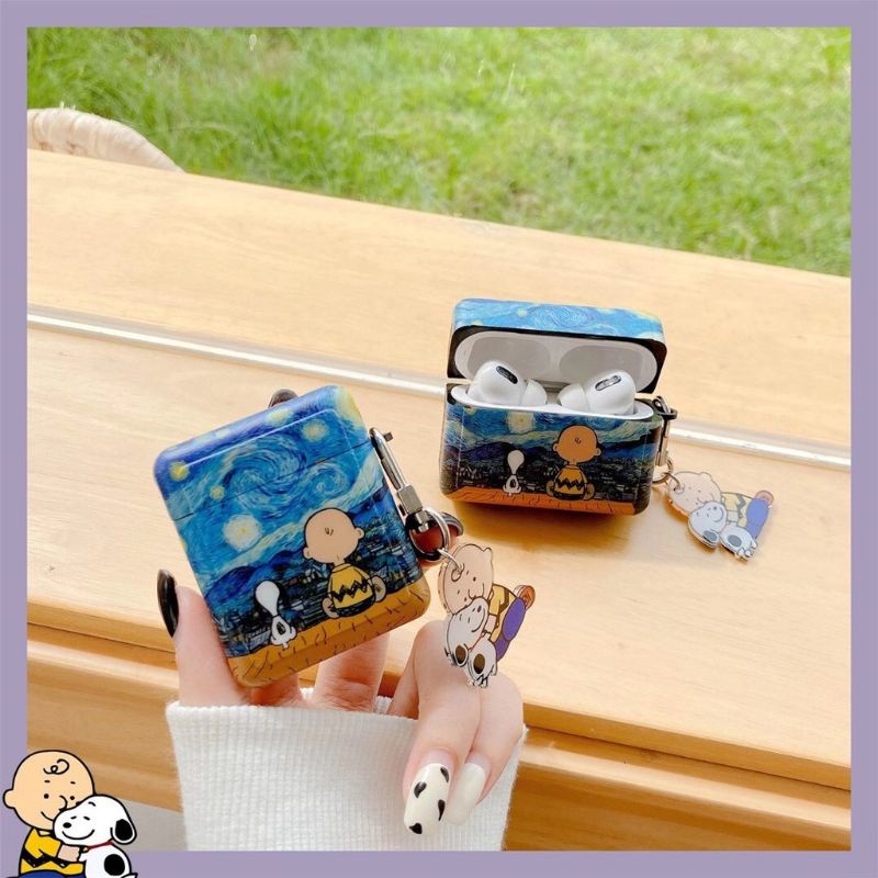 Ốp case bảo vệ toàn diện cho Apple Airpods 1/2 và Airpods Pro họa tiết chó Snoopy Charlie cực dễ thương