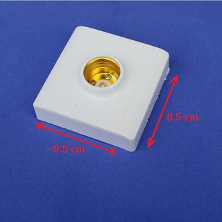 Đuôi đèn vuông ốp nổi gắn trần, tường E27 - Đế mỏng và dầy (tự chọn)