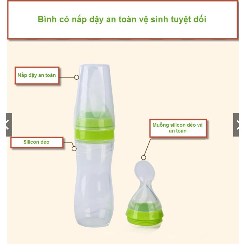 BÌNH THÌA SILICON SIQI BABY ĂN DẶM CHO BÉ