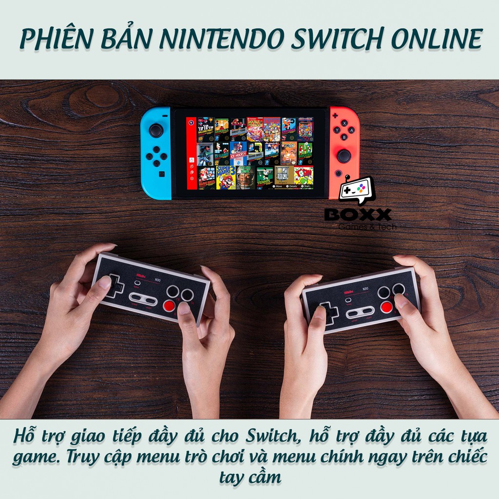 Tay cầm chơi game bluetooth 8Bitdo N30 cho Nintendo Switch