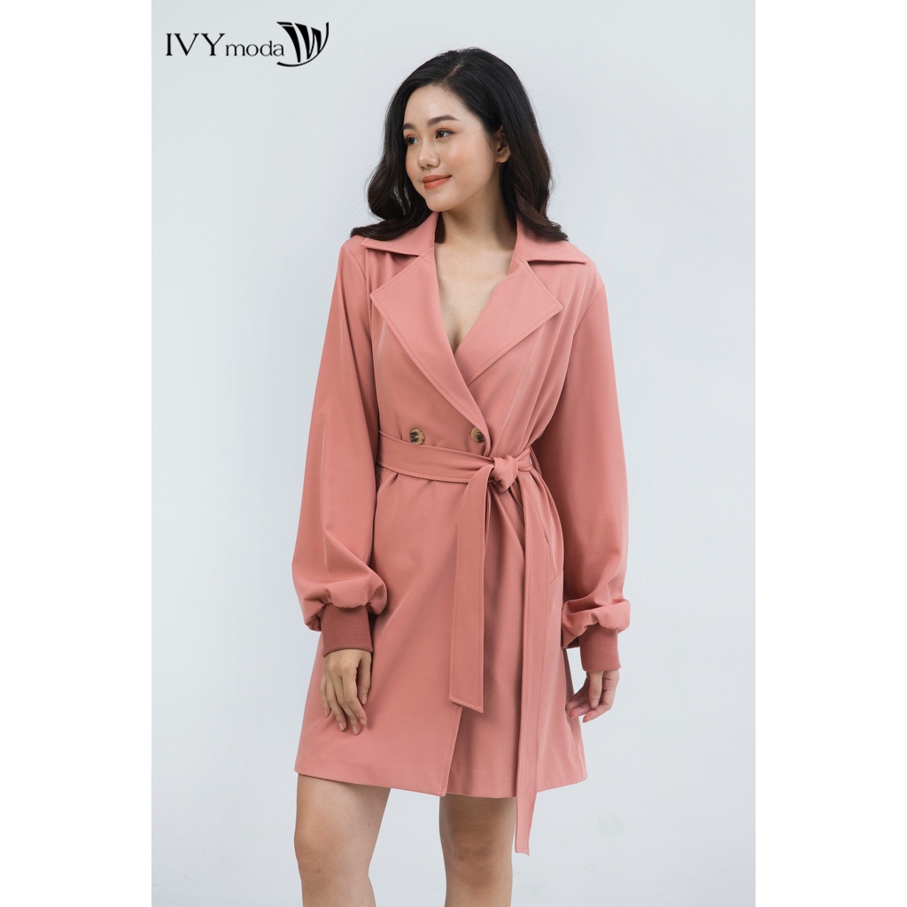 [NHẬP WABRTL5 GIẢM 10% TỐI ĐA 50K ĐH 250K ]Áo khoác nữ tay bồng kèm đai IVY moda MS 71M5035