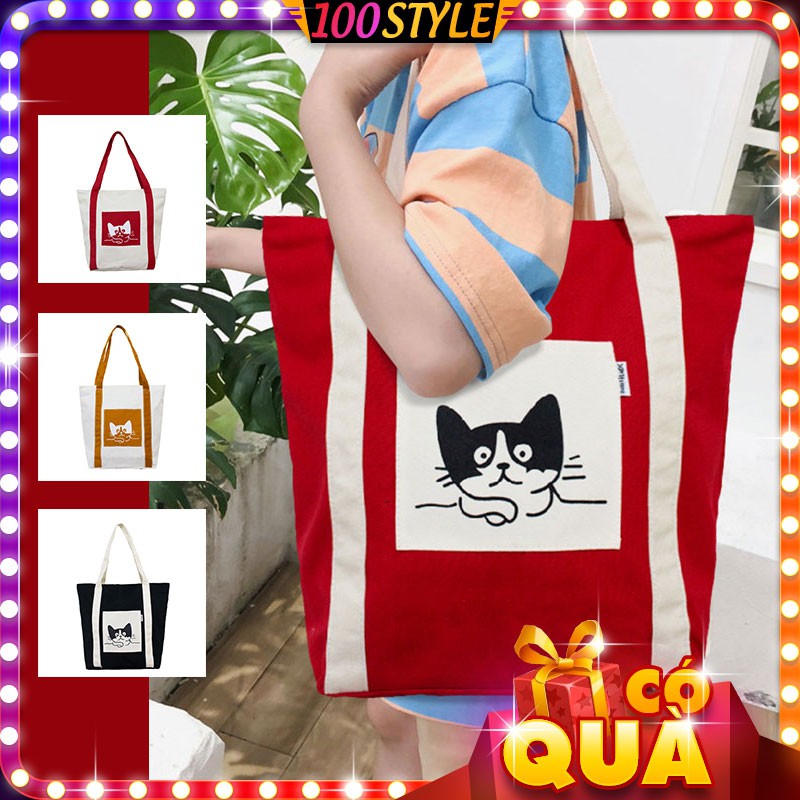 Túi Tote Size To Phối Bạn Mèo