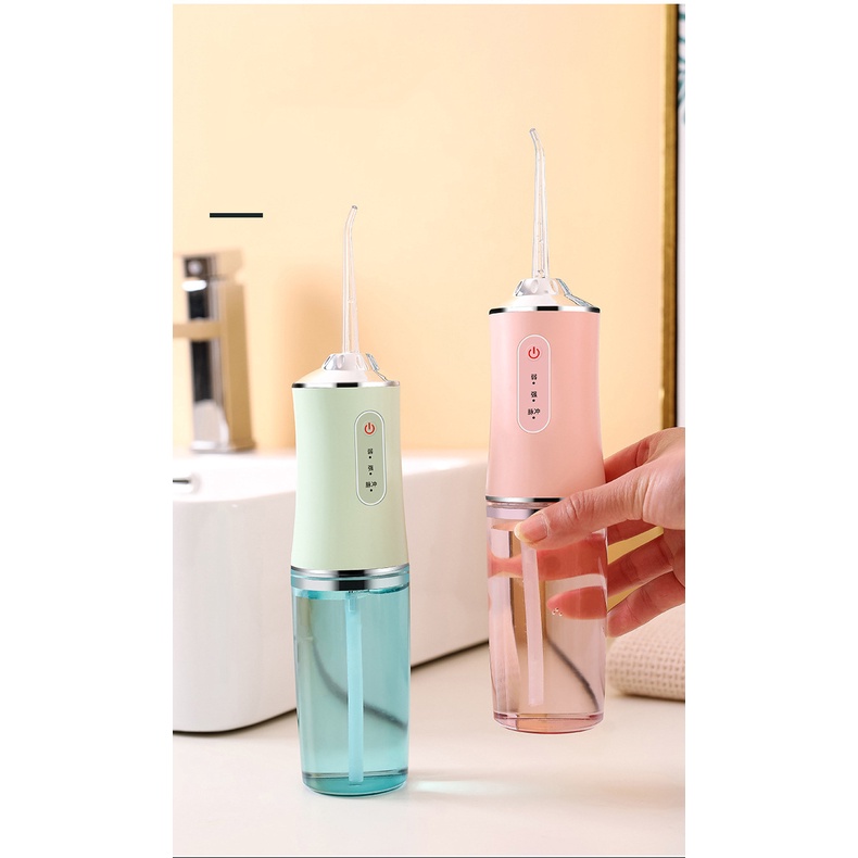 Tăm Nước Oral Irrigator Cầm Tay - Máy Tăm Nước Vệ Sinh Răng Miệng Cao Cấp - Tặng Kèm 4 Đầu Vệ Sinh Răng Miệng