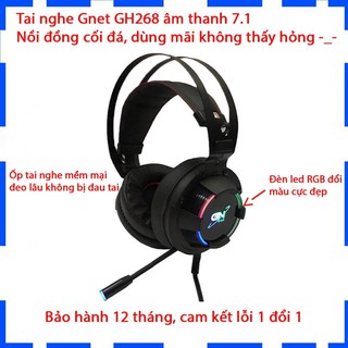 Tai Nghe Gaming GNet GH268 - Led RGB - Âm Thanh 7.1 Cổng USB - BH 12 Tháng chính hãng
