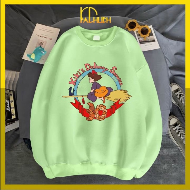 Áo sweater unisex in cô gái kikis vải nỉ bông mềm mịn