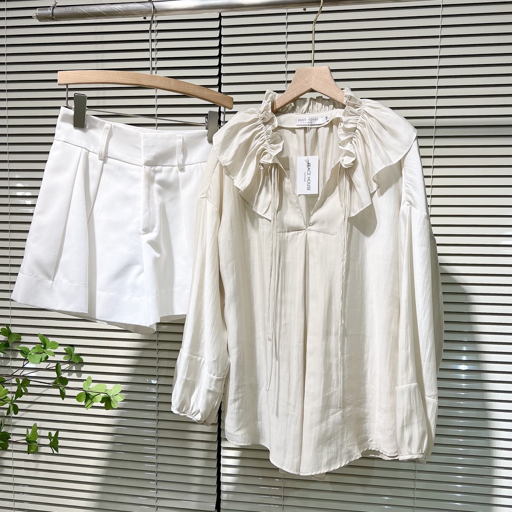 Áo sơ mi cổ bèo silk , Peace House Clothing