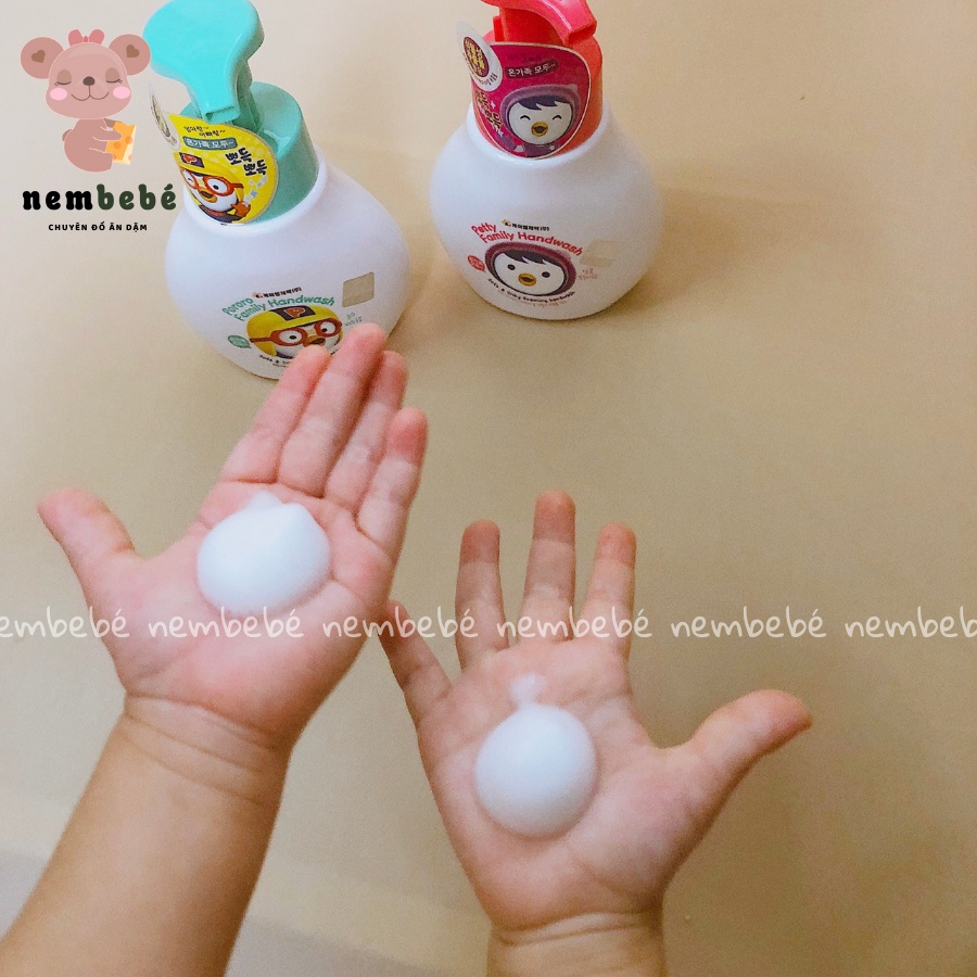 Nước Rửa Tay Cho Bé Từ 0m+ Tạo Bọt Petty Family Dạng Bình 300ml Thương Hiệu Pororo Hàn Quốc