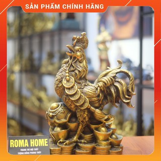 Tượng gà thịnh vượng bằng đồng nguyên chất, linh vật phong thủy, đồ đồng đông sơn