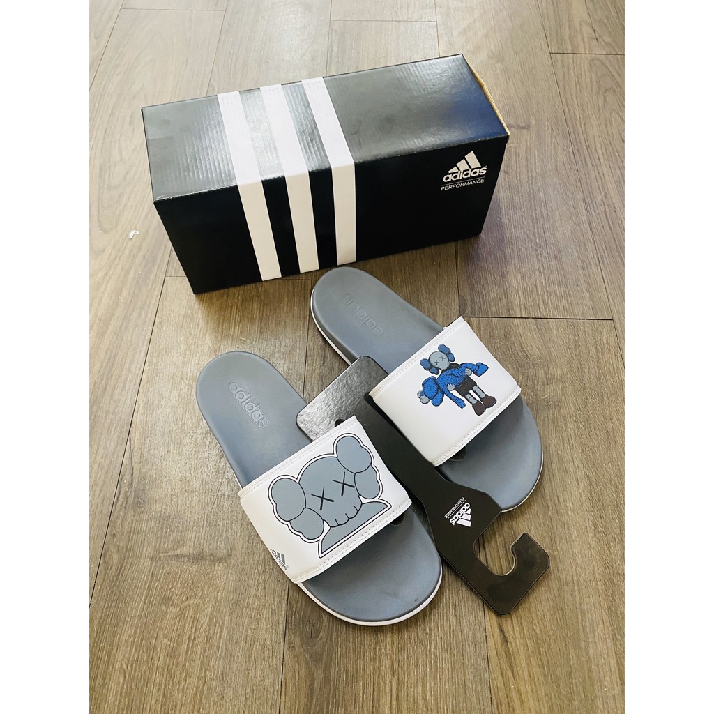 Dép adidas nam nữ plus*kaws trắng xám