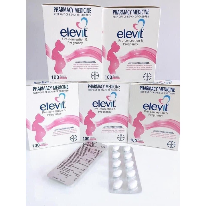 Vitamin tổng hợp Elevit cho mẹ bầu mẫu mới - Bổ sung acid Folic , sắt , multivitamin hàm lượng cao