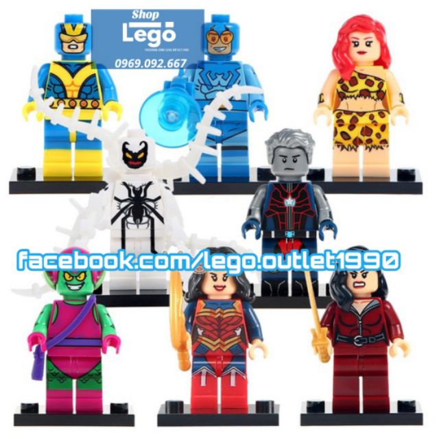 Xếp hình Wonder Woman Blue Beetle Giganta Green Goblin Citizen Steel Talia Al Ghul Venom Lego Minifigures Xinh X0170