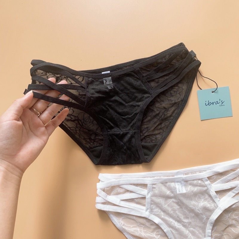 Quần lót cạp thấp cotton ren lưới trong suốt nữ sexy dễ thương , iBra's store iB061