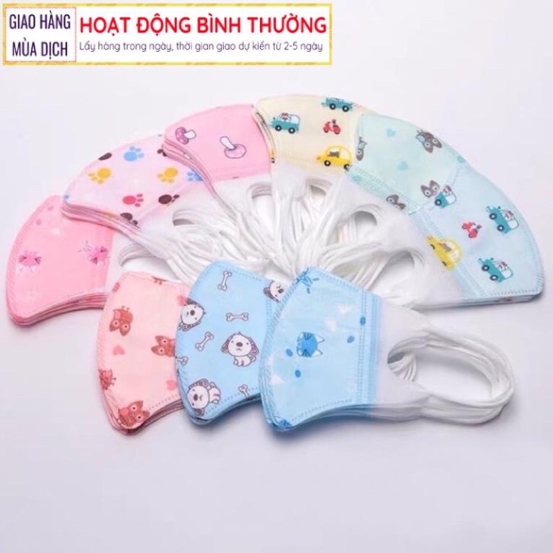 Hộp 10c khẩu trang 5D cho bé- Khẩu trang bé kháng khuẩn giá rẻ nhất chicclothes