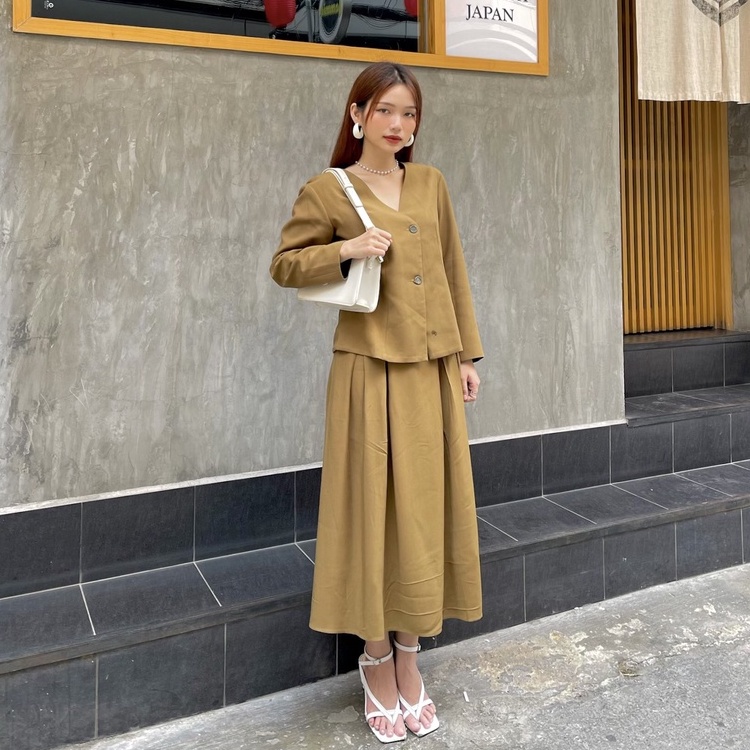 Nosbyn - Áo Khoác Vải Lanh Túi Trước