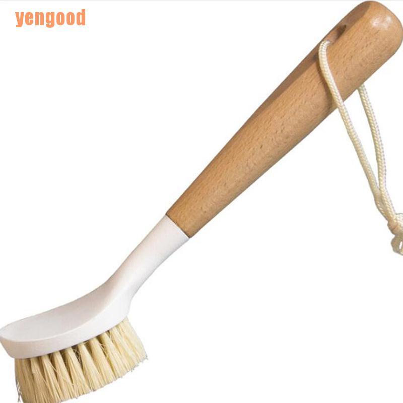 Bàn Chải Rửa Chén Cán Dài Bằng Gỗ Tiện Dụng