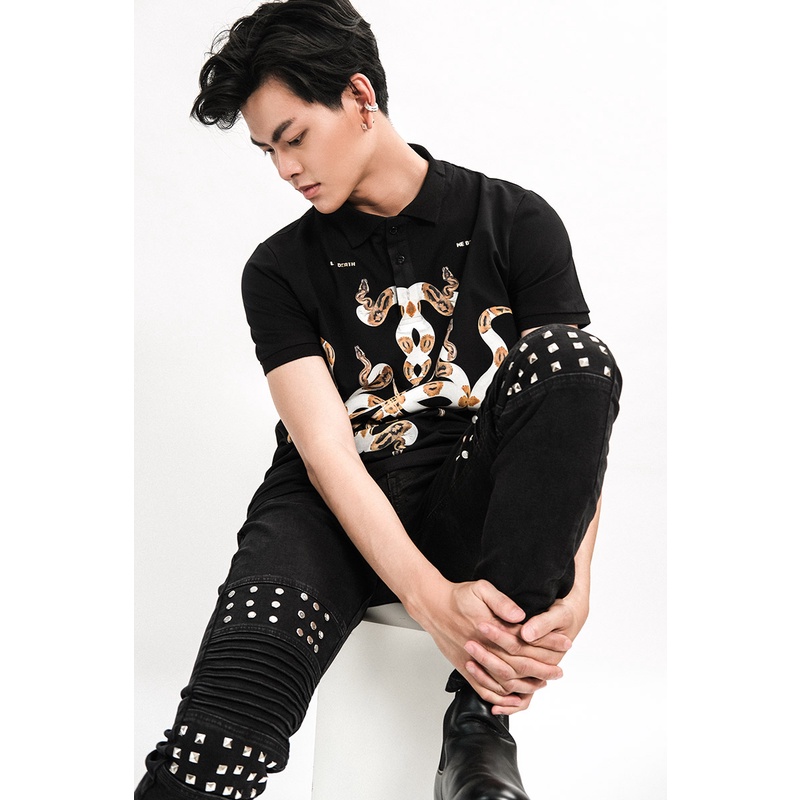 Áo Polo Mikenco SERPENT vải cao cấp tay lỡ nam nữ phong cách trẻ trung, mặc form cực đẹp