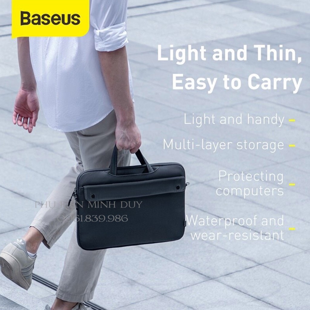 Túi đựng laptop chống sốc, chống thấm nước Baseus Basics Series cho Macbook Pro 13 14 15 16 inch