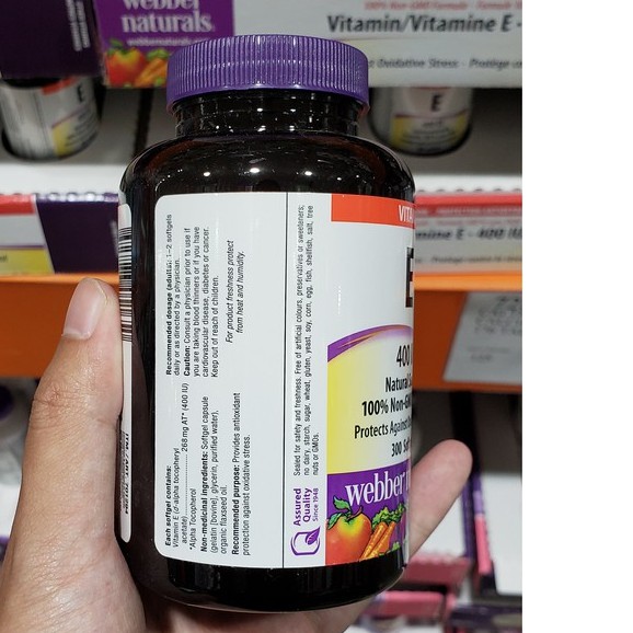 Vitamin E 400IU Webber Natural 300 Viên nang