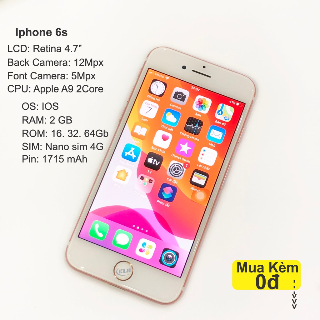 Iphone 6s quốc tế bản 16 32 64, máy IP6s cũ đã qua sử dụng