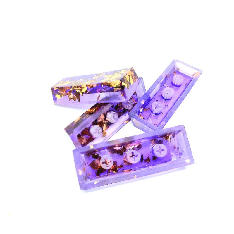 Keycap resin shift 2.75U (shift phải) tone tím lá vàng trang trí bàn phím cơ gaming