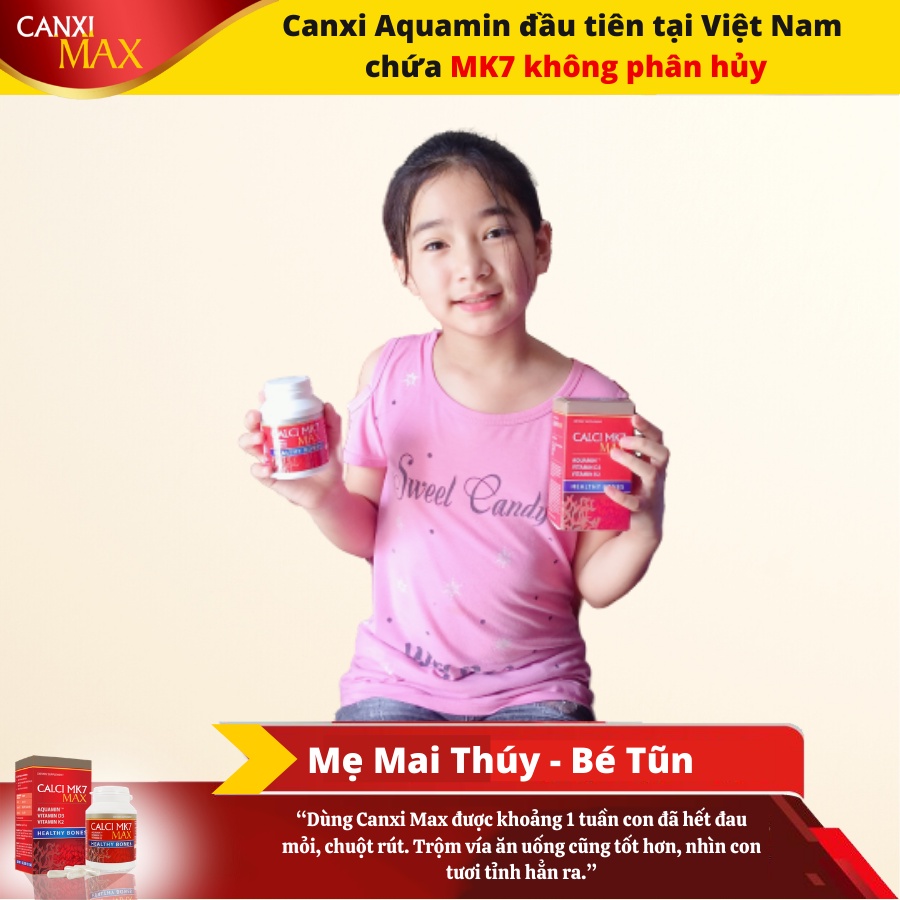 Calci MK7 Max - Viên uống bổ sung canxi tảo đỏ tự nhiên, vitamin D3, MK7 hộp 60 viên