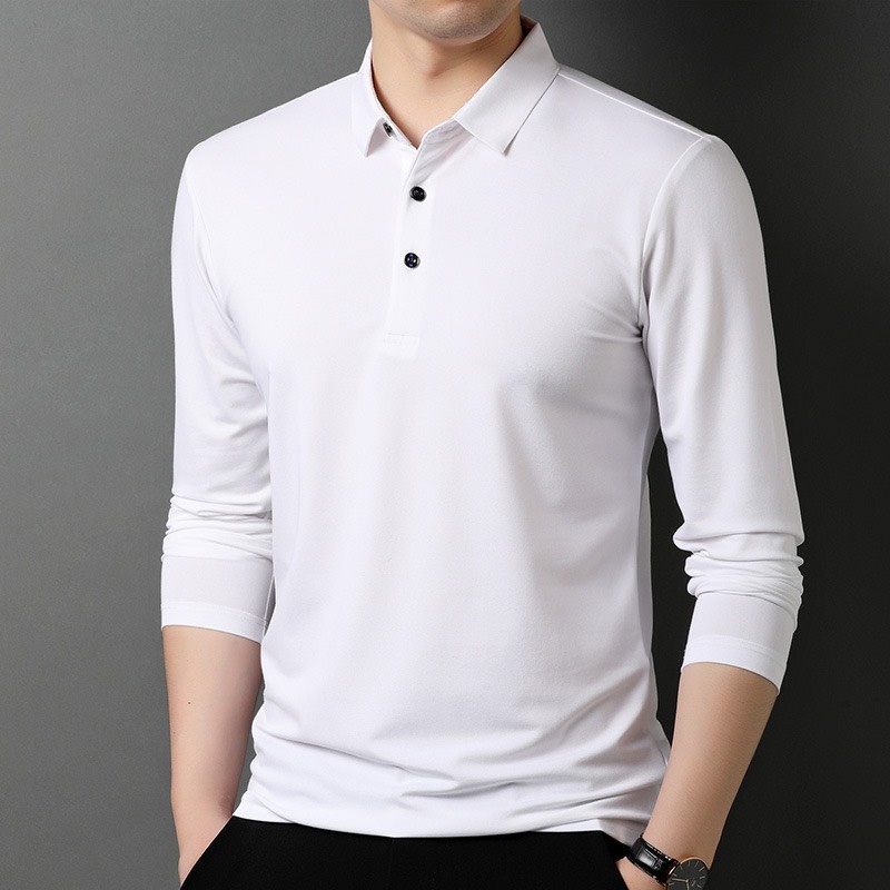 Áo pollo dài tay vải cotton cá sấu. Phông cổ bẻ co giãn 4 chiều