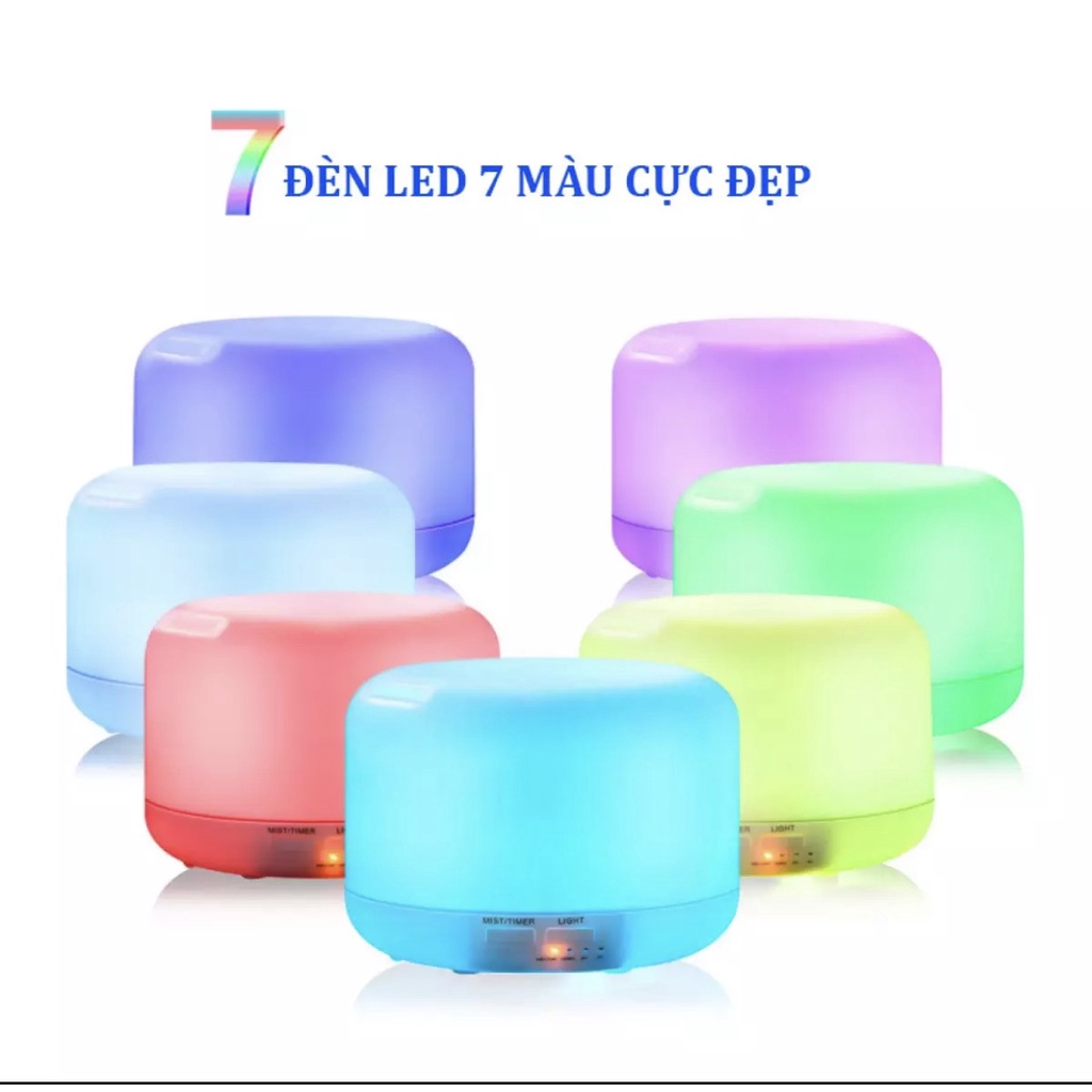 Máy Xông Tinh Dầu Khuếch Tán Tinh Dầu Phun Sương Hình Trụ Trong Dung Tích 500ml - Piggyy