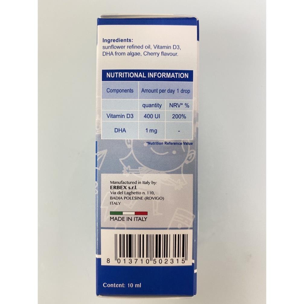 D3 OMEGA BỔ XUNG D3, DHA HỖ TRỢ PHÁT TRIỂN CHIỀU CAO CHO BÉ 10ML | NHẬP KHẨU CHÍNH HÃNG ITALY