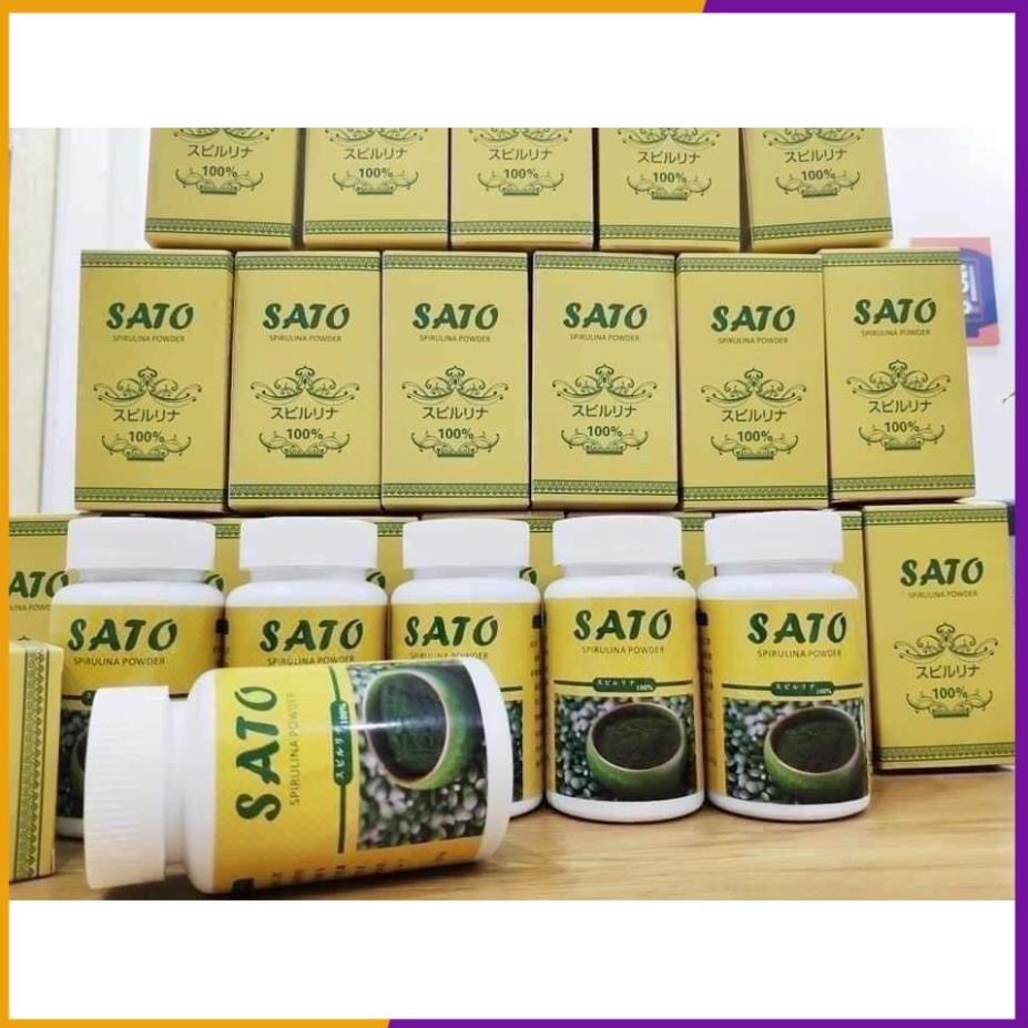 Bột Tảo Xoắn Sato Nhật Bản, Cấy Tảo Nano Trắng Da Min Da Mờ Thâm Hôp 100g ( Hàng Chuẩn)