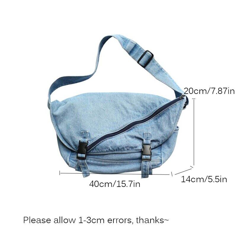 Túi Đeo Chéo Vải Denim Màu Trơn Dễ Thương Thời Trang Đường Phố Dành Cho Bạn Nữ ZY019 2022