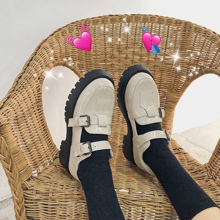 ulzzang  (SẴN) Giày oxford ulzzang nữ học sinh đế xuồng 2 quai ngang | BigBuy360 - bigbuy360.vn