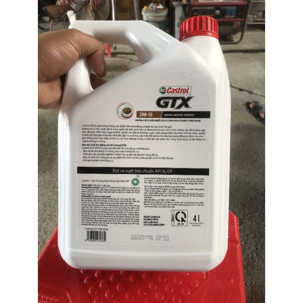 DẦU NHỚT Ô TÔ CASTROL GTX CAN 4L