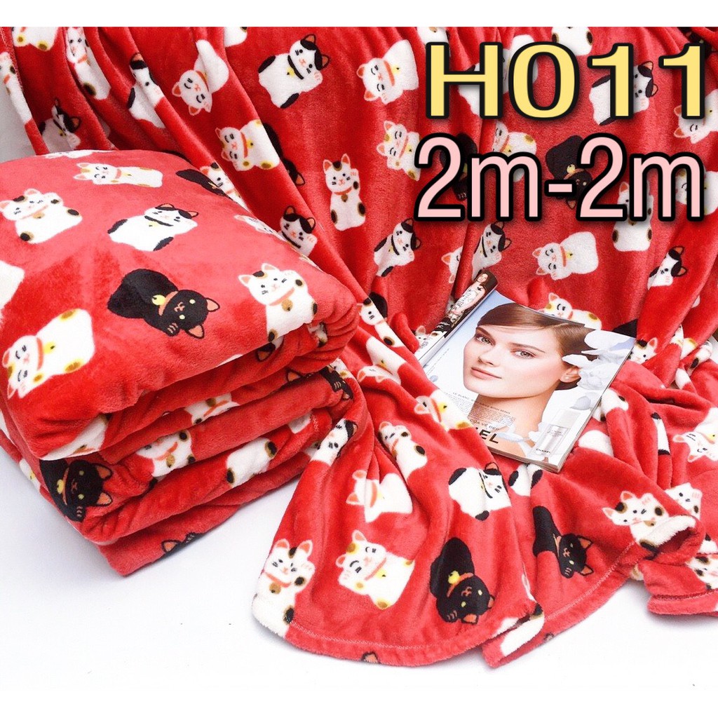 {Dành cho 2 người đắp} - Chăn mền lông tuyết Good Night bedding mịn dày đẹp -HOA