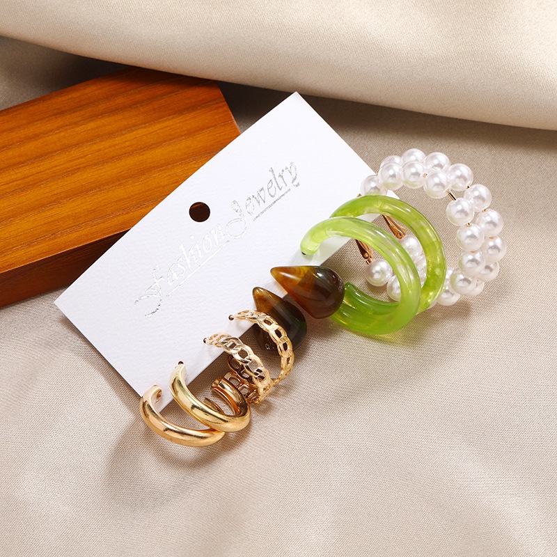 Set 5 Đôi Khuyên Tai Thiết Kế Mới Thời Trang Dành Cho Nữ