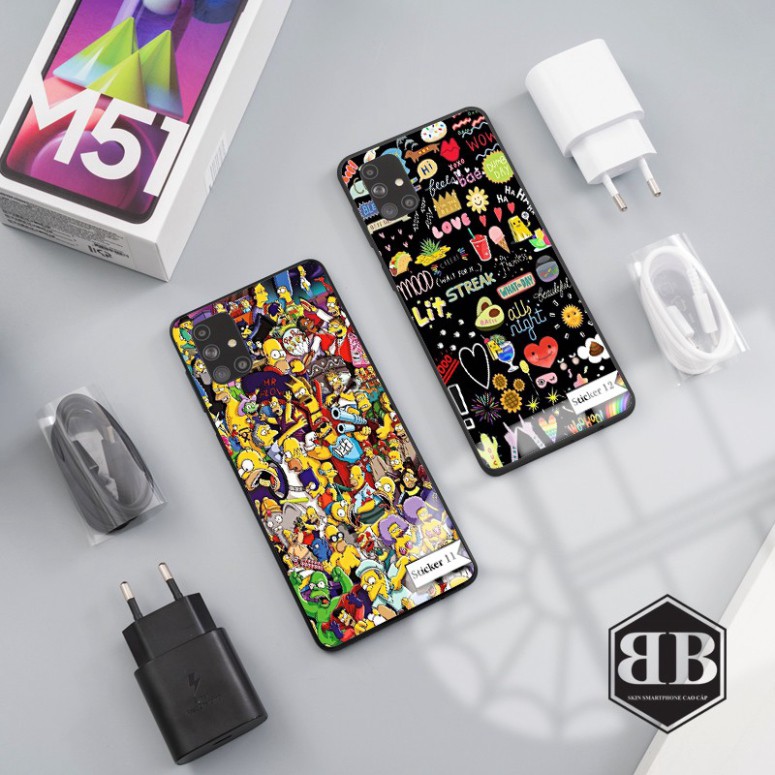 Ốp lưng kính cường lực Samsung Galaxy M51 hình sticker