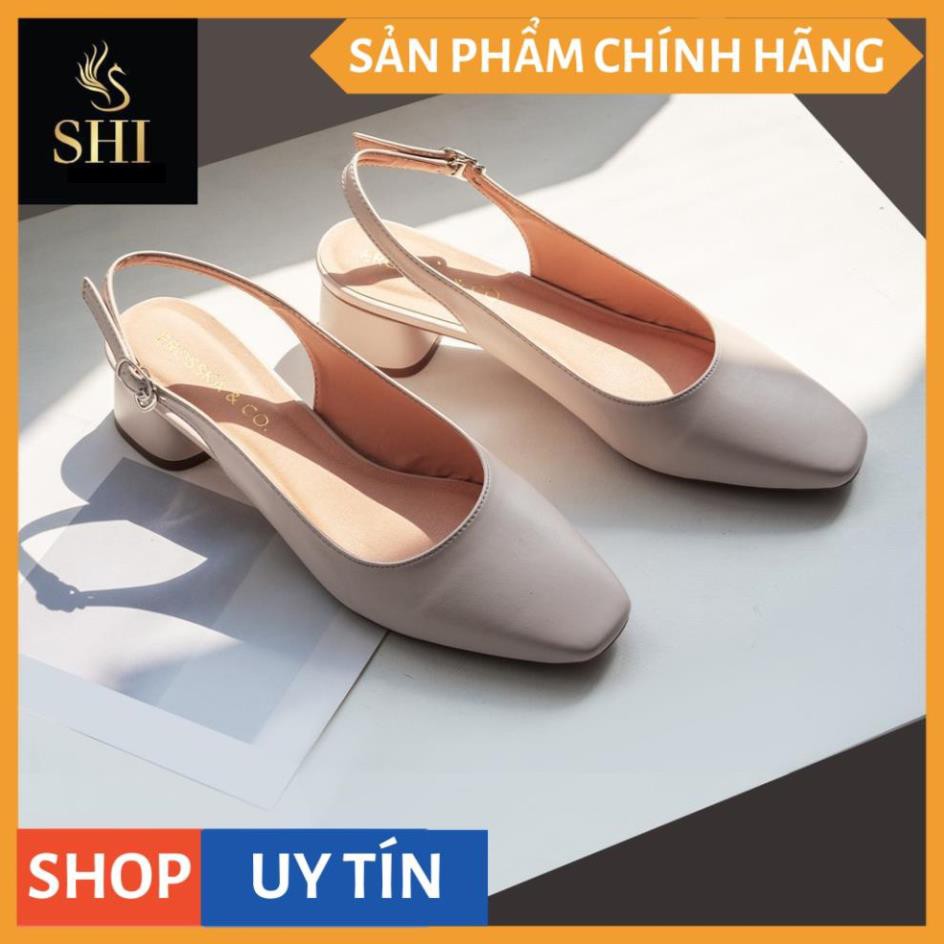 Giày cao gót slingback Erosska mũi vuông kiểu dáng basic gót vuông vững chắc màu đen _ EL013 | BigBuy360 - bigbuy360.vn