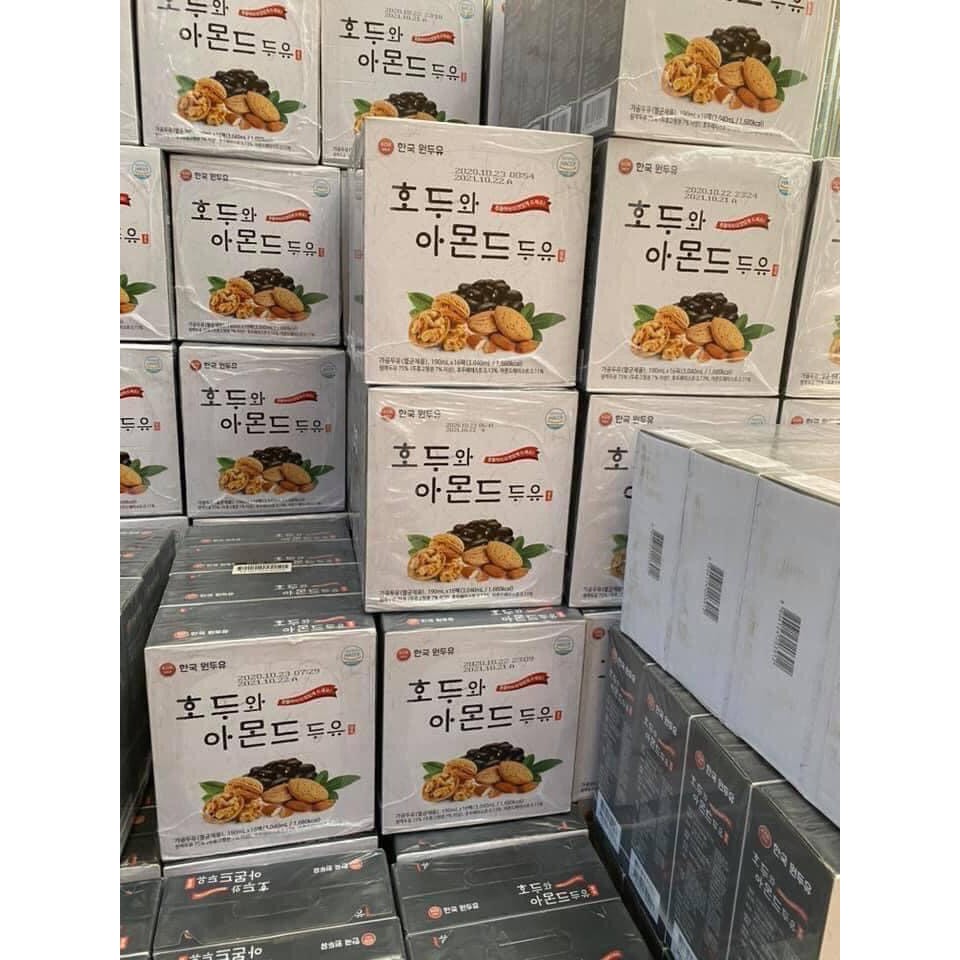 Combo 2 thùng Sữa hạnh nhân óc chó đậu đen Hàn Quốc (16 hộp/thùng)