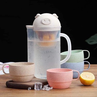BỘ BÌNH LY LÚA MẠCH 5 MÓN HÌNH HEO