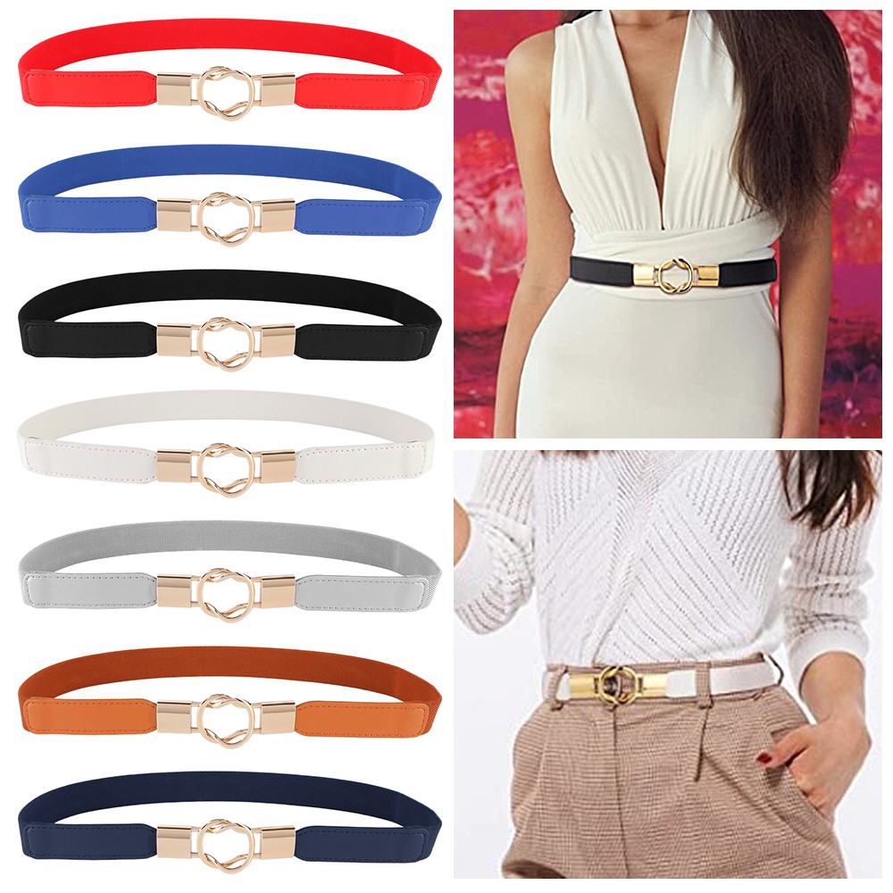 Thắt Lưng Da Pu Bản Nhỏ Thời Trang Cho Nữ