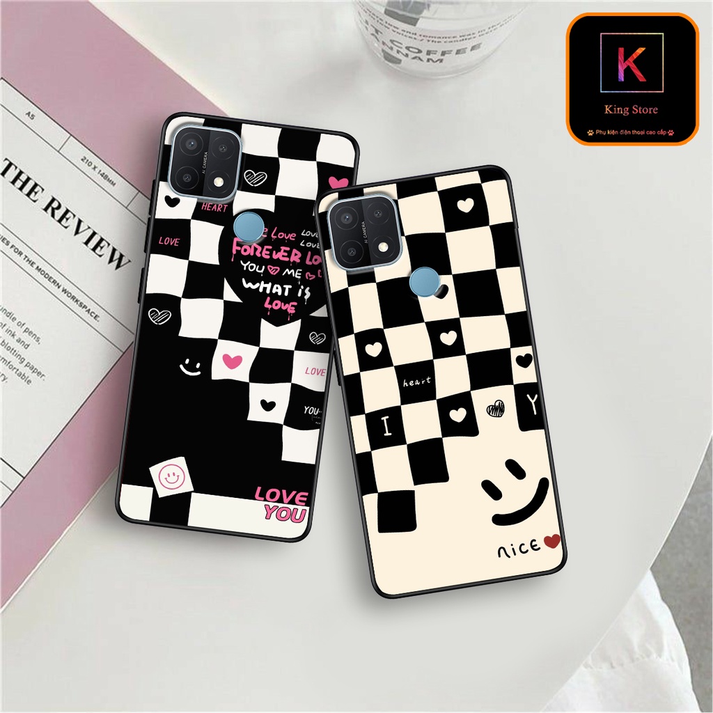 Ốp lưng Oppo A15 - Oppo A15s - Ốp in hình họa tiết caro - Chất liệu TPU siêu bền, sang trọng