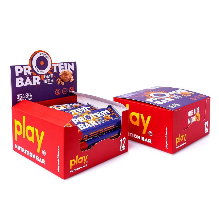 Thanh protein PLAY vị bơ đậu phộng - Bánh ăn kiêng giảm cân Play protein bar    SP5.2