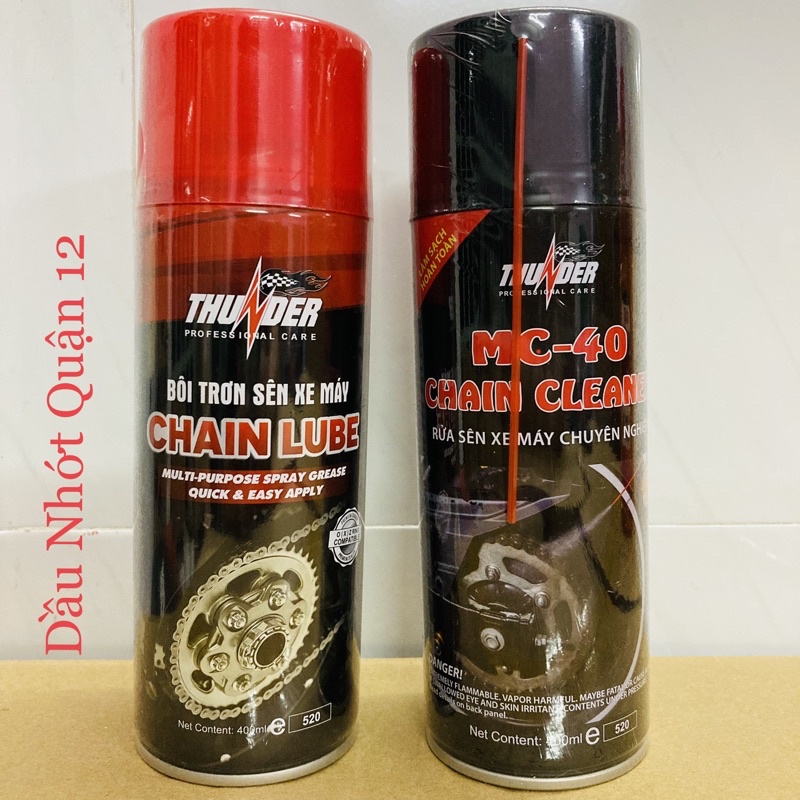 Dưỡng Sên - Vệ Sinh Sên Xích Xe Máy Thunder Chain Lube - Chain Cleaner 400ML - Made in VietNam - Công Ty Nano Williams