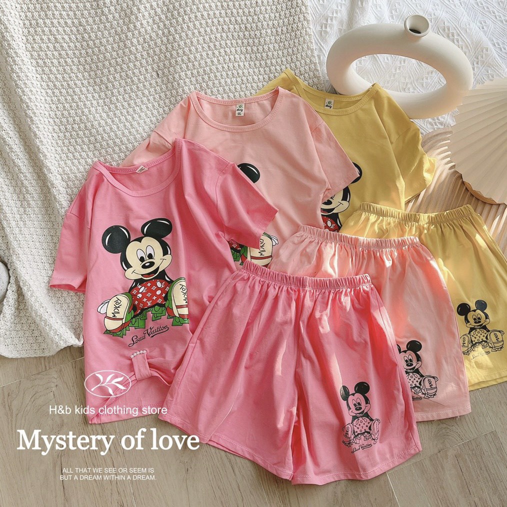 Bộ Cotton Bé Gái 23-33kg❤️M0039❤Chất cotton 4 chiều siêu mềm mịn