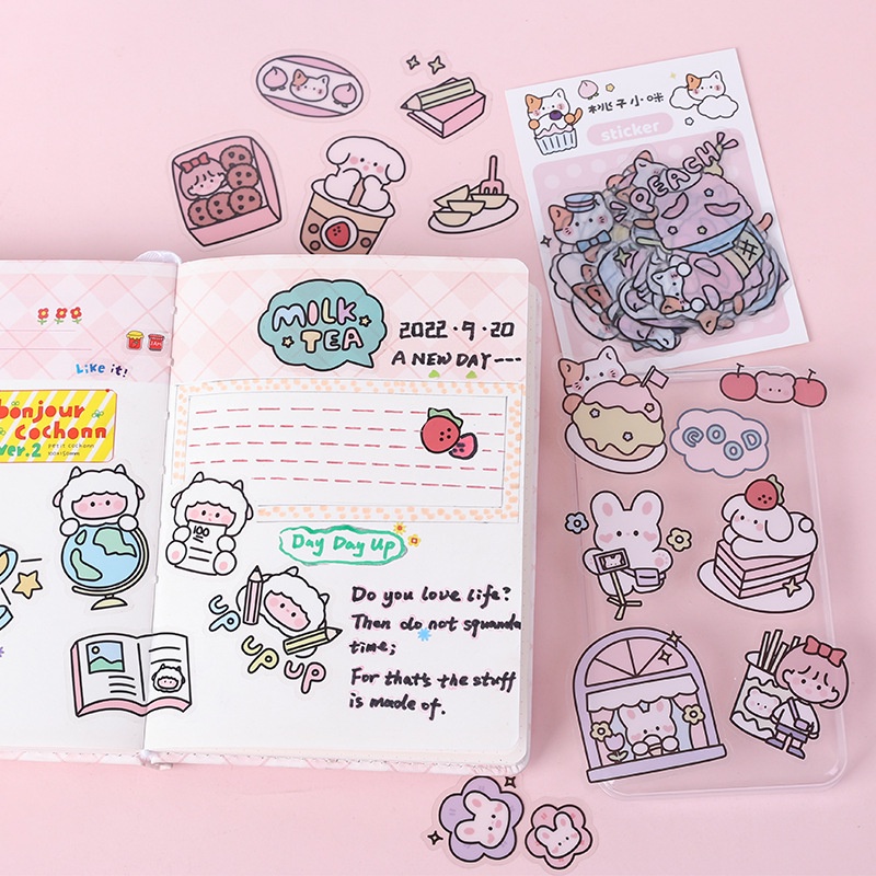 cảm ơn bạn nhãn dán văn phòng phẩm sổ lưu niệm nhãn dán hàn quốc nhãn dán dễ thương nhãn dán kawaii nhãn dán kawaii