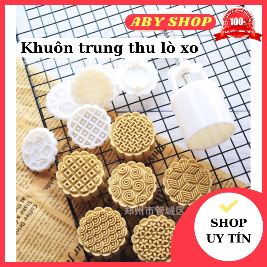 Khuôn trung thu lò xo ⚡ HÀNG CAO CẤP ⚡ khuôn làm bánh họa tiết 6 mặt cho bạn thỏa sức sáng tạo