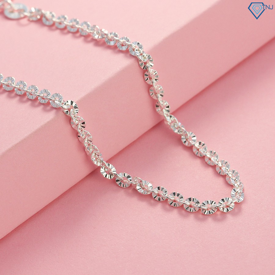 Lắc tay nữ bạc ý sợi nhỏ xinh xắn phong cách thời trang đơn giản, có tim chờ điều chỉnh LTN0224 Trang Sức TNJ