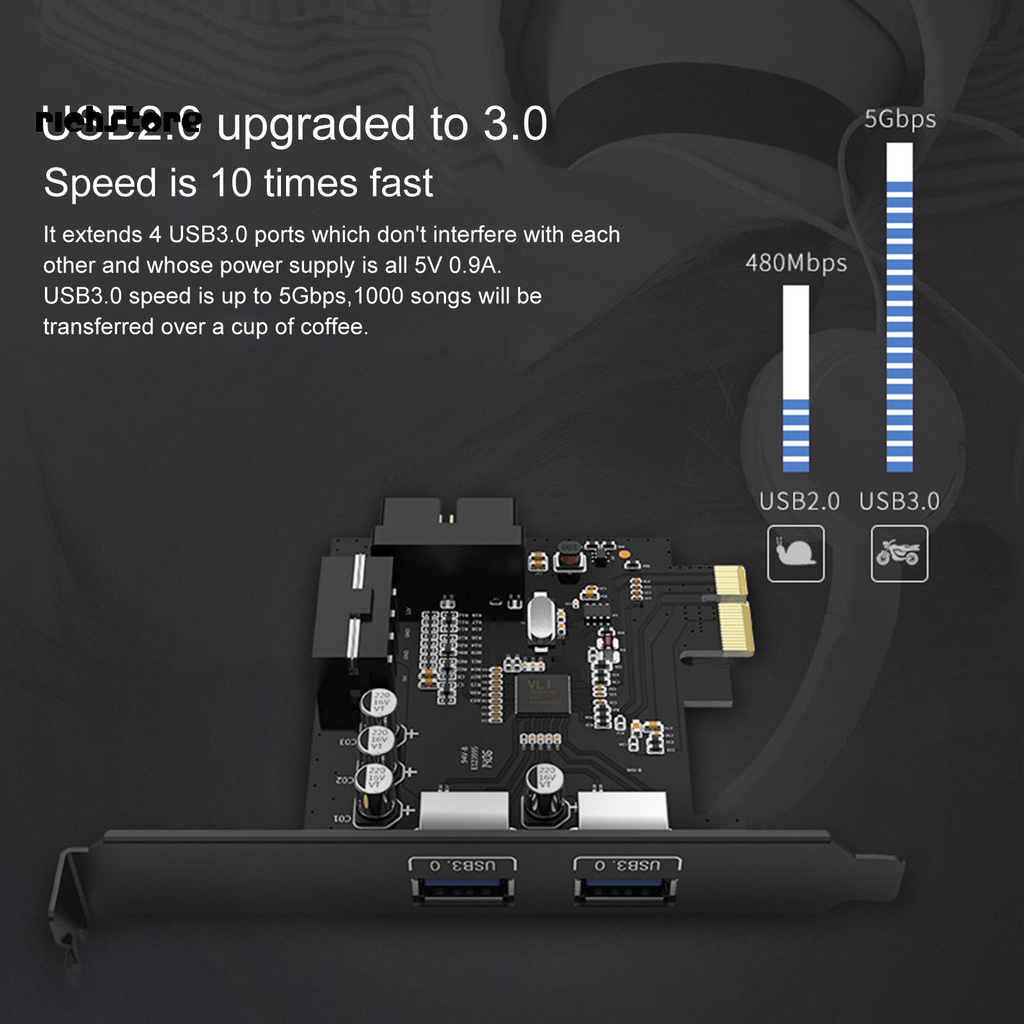 Card Mở Rộng Xdnzx Pvu3-2O2I Usb3.0 20pin Cho Windows Xp / Vista / 7 / 8 / 8.1 / 10